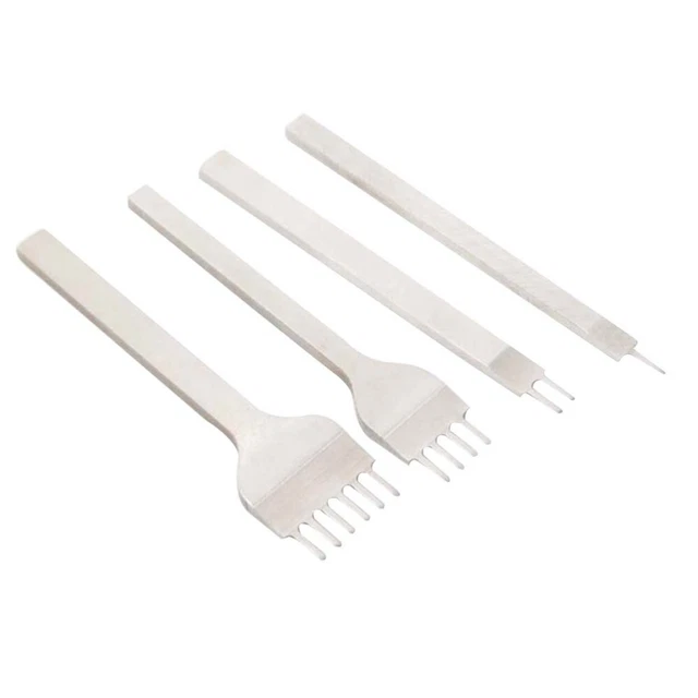 4 piezas Kit Agujero Herramientas De Mano De Cuero Diamante Corte Acero Blanco