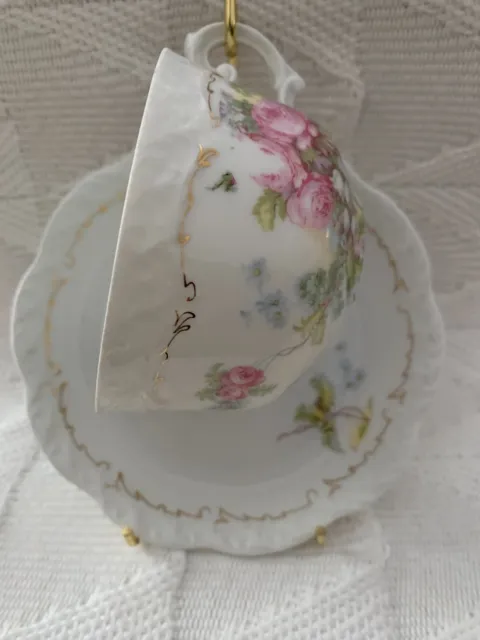 Vintage Tea Cup and Saucer Gold Trim Floral Pattern