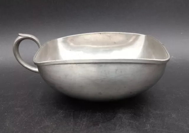 Vintage Royal Holland KMD TIEL Pewter Square Bowl w/ Handle Daalderop