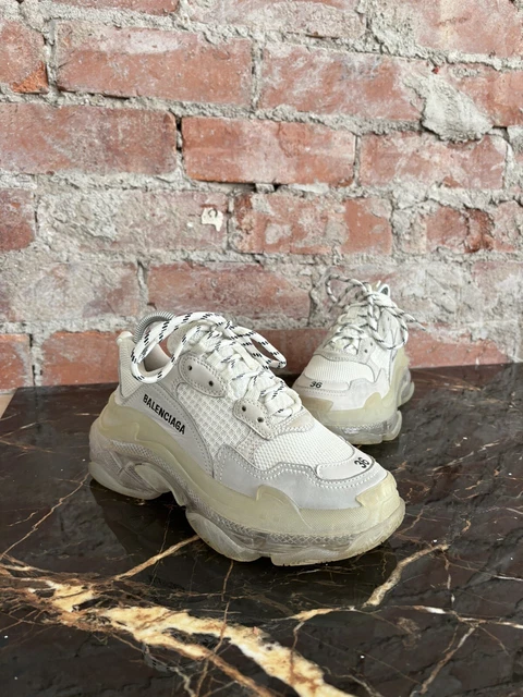 BALENCIAGA TRIPLE S White Trainers Sneakers Eu 35 36 37 38 39