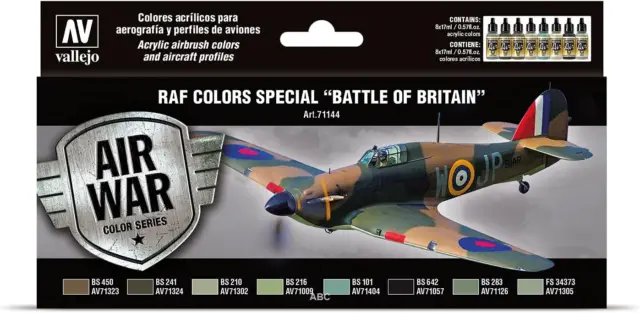 Battle of Britain RAF & FAA Vallejo Model Air Acrylic Paint Set WWII 16 Colors