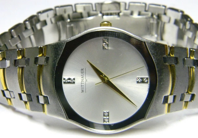 MENS LONGINES WITTNAUER Montserrat 8 Real Diamonds SS dress Watch