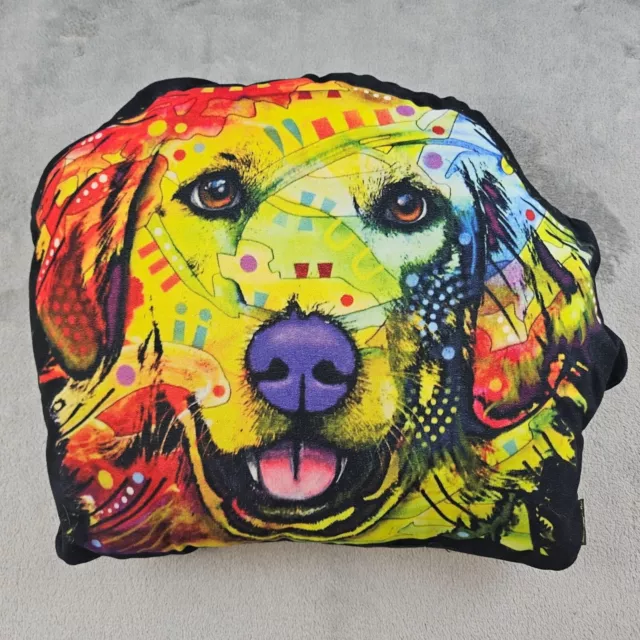 LiLiPi Pillow Multicolor Colorful Neon Tie Lab Retriever Dog Realistic Throw