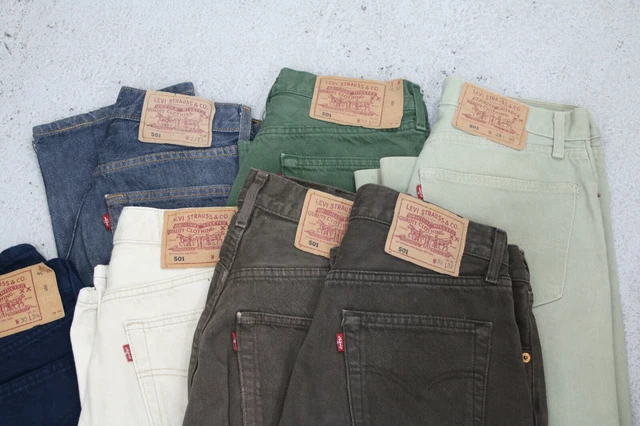 LEVIS 501 E vita alta Colorati Lotto Stock 25 pz jeans Grado B C