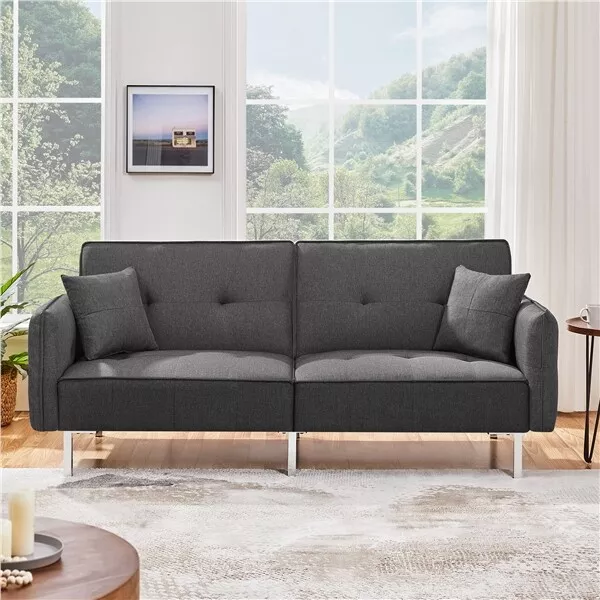 Schlafsofa mit Verstellbarer Rückenlehne Klappsofa Liegefläche 199 × 110 cm 2