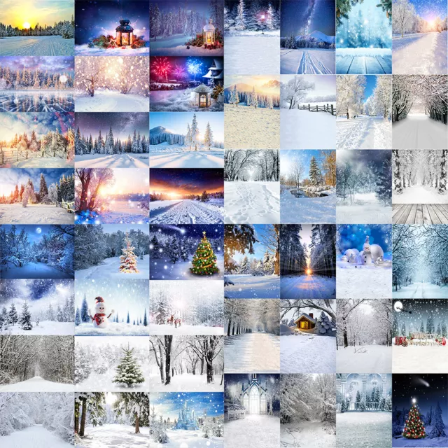 Snow Photography Background Winter Photographic Backdrop Christmas Stage Party