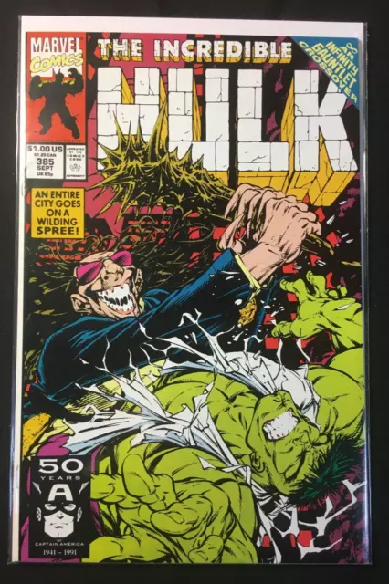 INCREDIBLE HULK 385 KEY 1st app GESTALT INFINITY GAUNTLET KEOWN V 1 AVENGERS