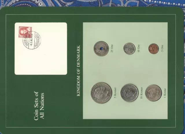 Coin Sets of All Nations Denmark all 1984 UNC 1, 5, 10 Kroner 25, 10, 5 Ore