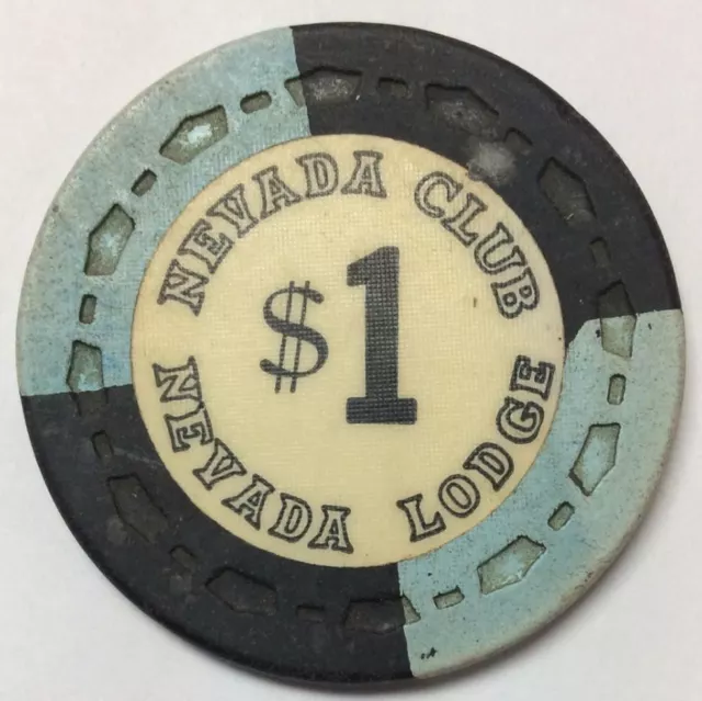 Nevada Club Lodge Casino Reno Nevada $1 Chip 1964