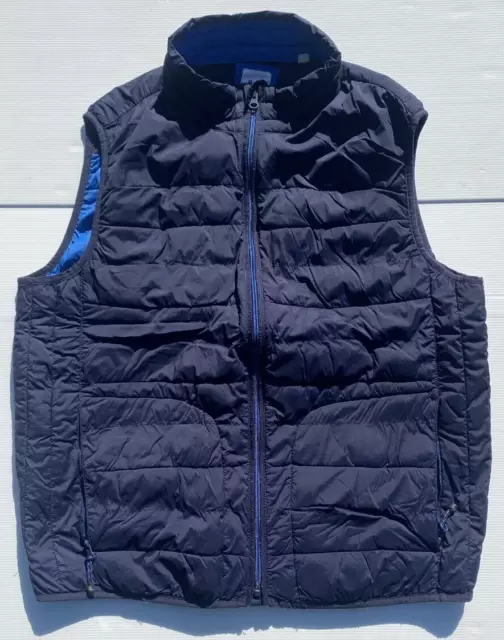 GAP Mens Size L Jacket Vest Dark Blue Windbreaker Zip Up Sleeveless Nylon Top