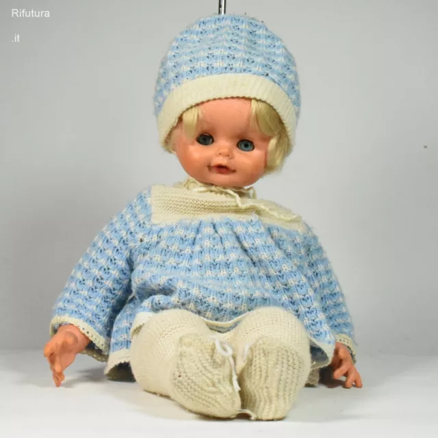 Bambolotto Cicciobello Bambola capelli biondi occhi azzurri doll vintage '70-0R2