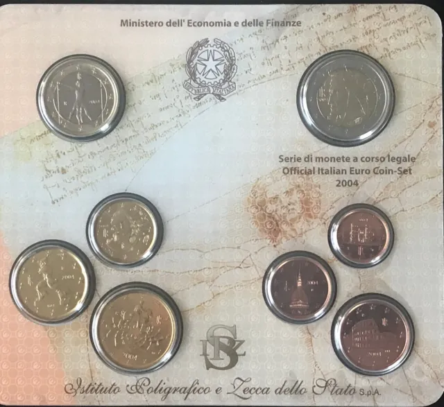 ITALIEN offizieller Kursmünzensatz (KMS) 2004 1 ct. - 2 € ohne Außenblister