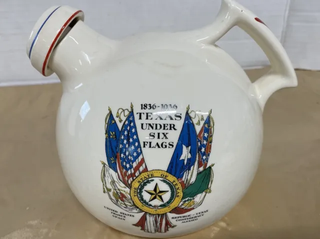 1936 Texas Centennial Dallas World Fair Pottery Corked Water Pitcher Jug