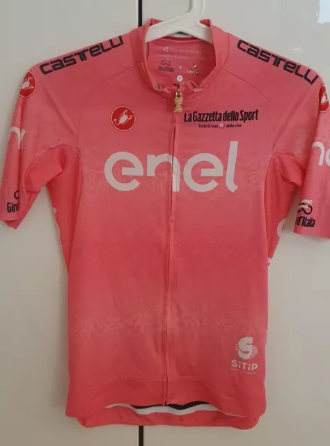 Castelli Giro D'Italia Rosa Trikot Größe S Gesamtführender Enel Pro Race Fit