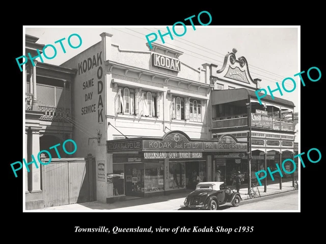 OLD LARGE HISTORIC PHOTO OF TOWNSVILLE QLD THE KODAK PHOTOS STORE c1935
