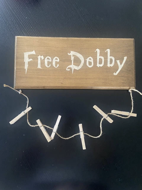 FREE DOBBY LOST Sock Holder Sign Harry Potter Laundry Room Wooden £8.41 ...