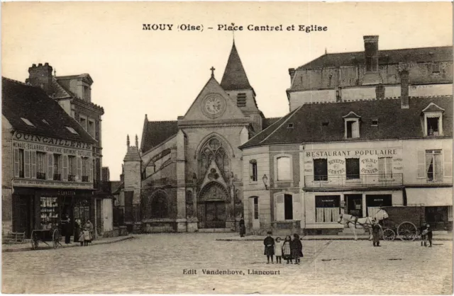 CPA Mouy Place Centrale et Eglise (1185681)