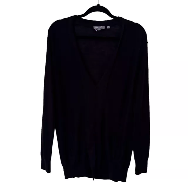 Vince Womens Size X-Small Black Casual Merino Wool Cashmere Cardigan Sweater