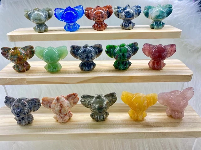 2pc Wholesale mixed Natural quartz Crystal skull hand Carved skull Reiki healing