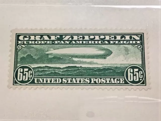 U.S. (Scott C13) AIRMAIL 65¢ GREEN GRAF ZEPPELIN ~ (MFNH) ~ FINE, NEVER HINGED