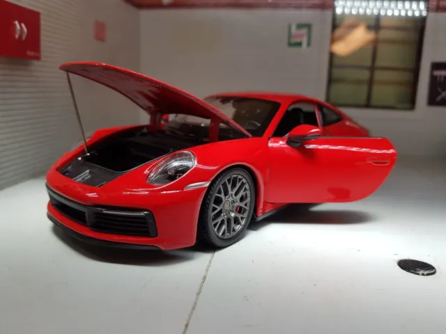1:24 Modèle Porsche 911 Carrera 4S 991 Rouge Détaillé Welly Échelle Voiture