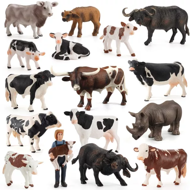 Acheter Jouet amusant, modèles en plastique, vaches Miniatures, Figurines  d'animaux simulés, figurine d'action de vache