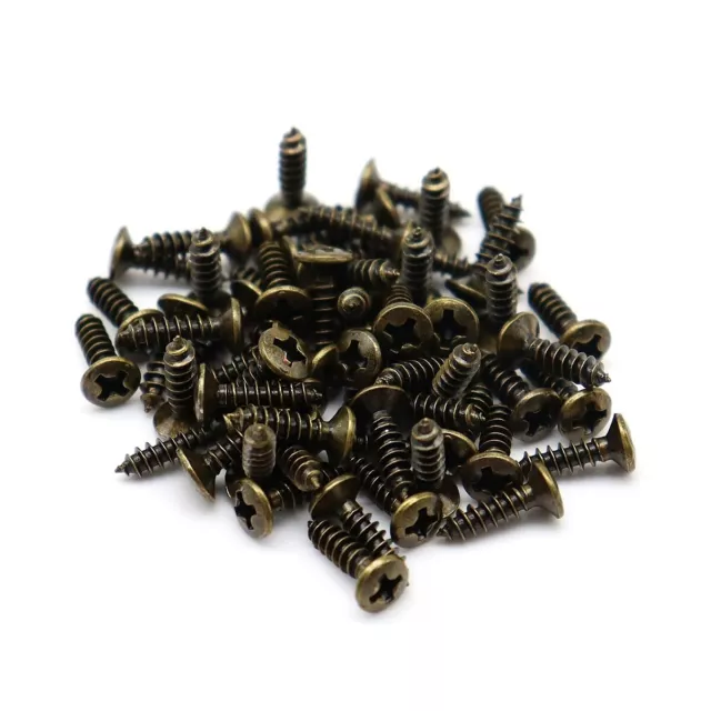 50x Electric Guitar Bass Pickguard Screws for ST TL SG LP Guitar 3mmx12mm Bronze