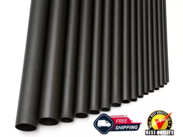 Matte 3k Carbon Fiber Tube Length 1000mm All sizes OD From 8mm to 62mm Twill