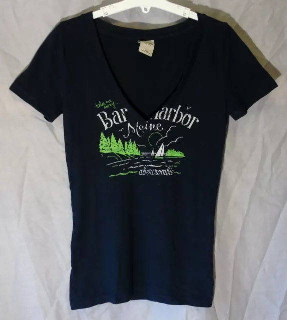 Dark Blue Bar T-Shirt Top Age 10-11 Years Abercrombie Fitch
