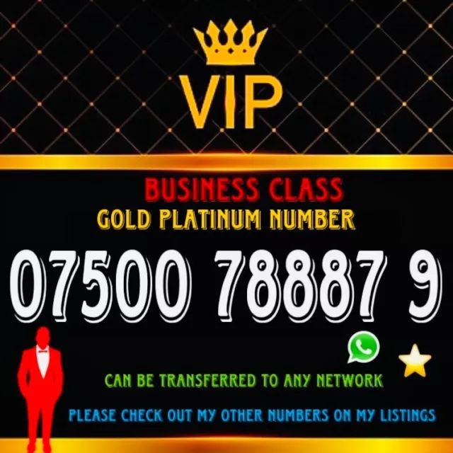 Gold Easy Memorable Uk Vip Mobile Phone Number 07 500 888  Lucky Platinum Sim