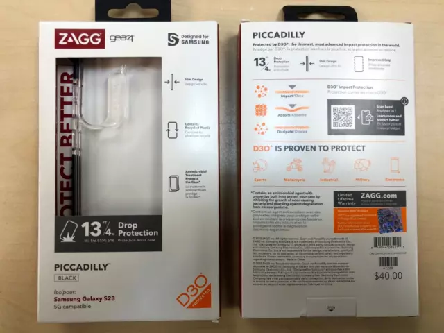 ZAGG Gear4 Piccadilly Slim Case for Samsung Galaxy S23 - Black/Clear