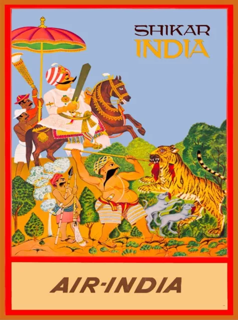 97695 Shikar Air-India India Airline Travel Wall Print Poster AU