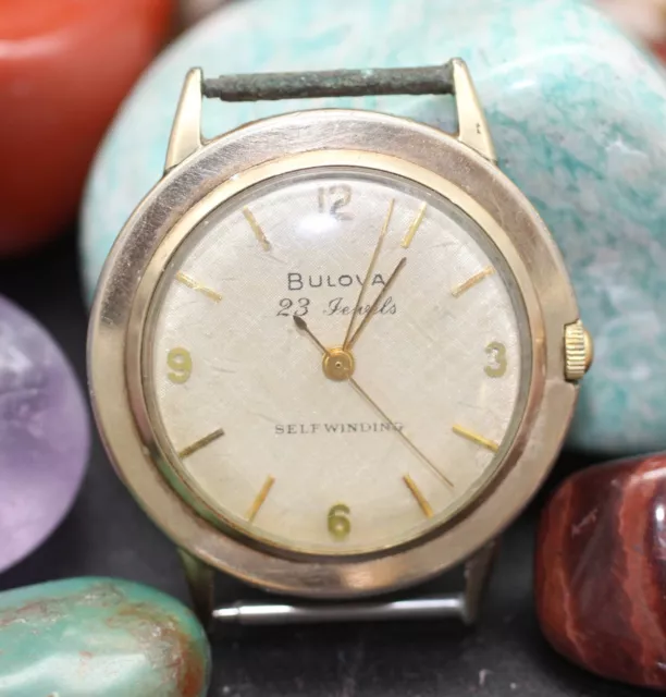 Bulova 1959 10k RGP Manual Wind Up Mens Vintage Wrist Watch Original RUNS