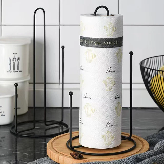 Scratch-resistant Countertop Tissue Holder Stylish Roll Paper Rack Black Towel