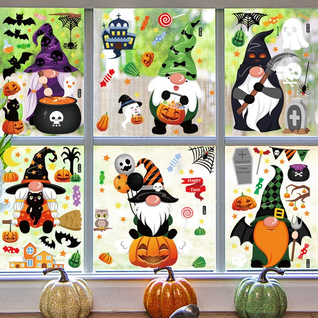 Adesivo finestra Halloween senza volto vecchio vetro statico adesivo decorazione festa E