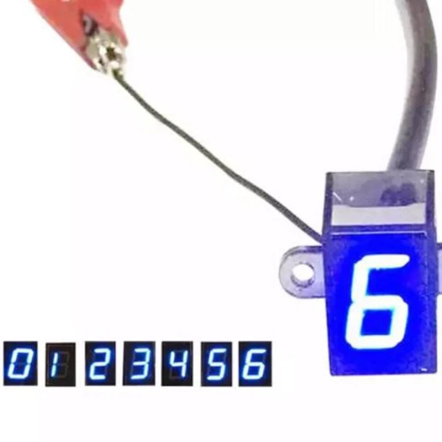 Motorcycle Blue-LED Digital Gear Indicator Display Speed Shift Lever Sensor Hot