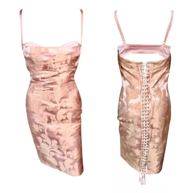 Dolce & Gabbana S/S 2003 Corset Lace-Up Bustier Bra Bodycon Midi Dress Dolce & Gabbana S/S 2003 Corset Lace-Up Bustier Bra Bodycon Midi Dress