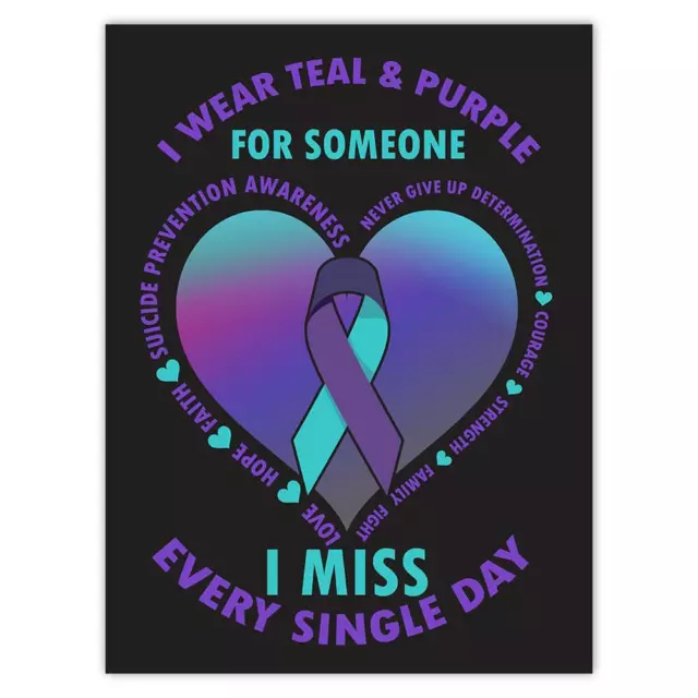 Gift Sticker : I Wear Teal And Purple Suicide Prevention Awareness Hope Mental