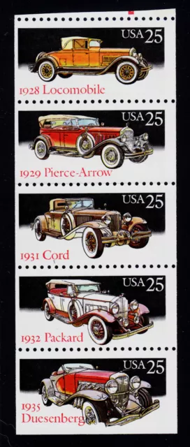 UNITED STATES SCOTT# 2385a MNH   BOOKLET PANE OF 5  CLASSIC AUTOMOBILES