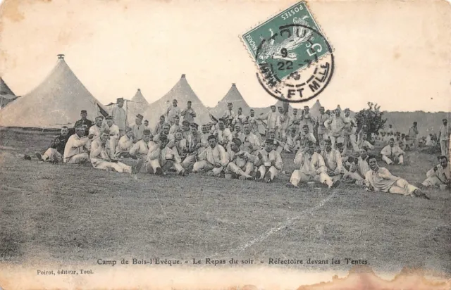 CPA - MILITARY - Camp de Bois-l'Evèque - Meals - Refectory in front of tents