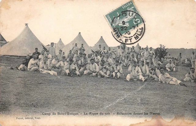 CPA - MILITARY - Camp de Bois-l'Evèque - Meals - Refectory in front of tents