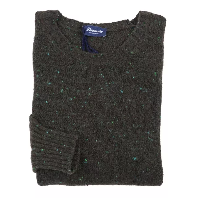 Drumohr Olive Green Flecked Melange Wool-Cashmere Sweater S (Eu 48) NWT