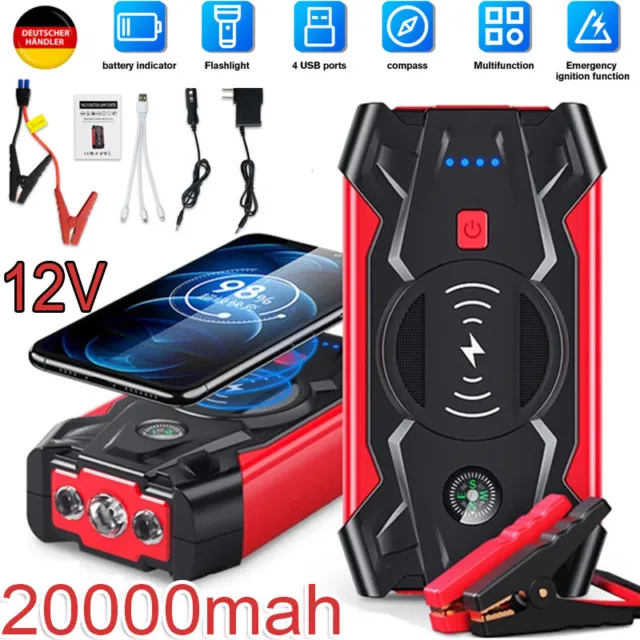 20000mAh Auto Starthilfe Jump Starter Ladegerät Booster Power Bank KFZ PKW 12V