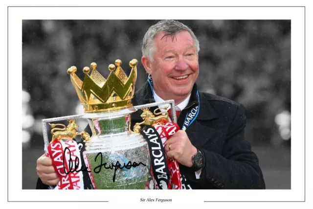 ALEX FERGUSON Signed Autograph PHOTO Gift Signature Print MANCHESTER UNITED