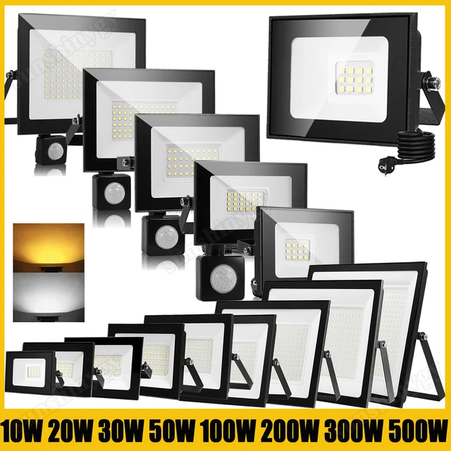 Strahler Mit Bewegungsmelder LED Fluter Mit Bewegungsmelder – 10W Bis 500W, IP66, Für Außenbereich, Steckerfertig Bewegungsmelder Aussen Licht
