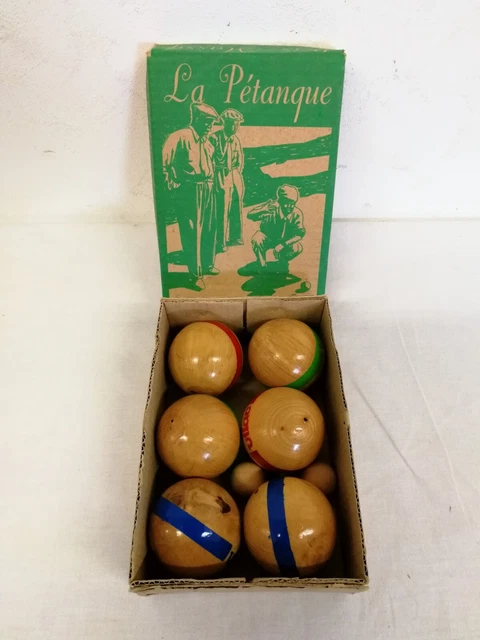 6 Quilles de Bowling Rétro Bicolores 2 Boules Jeu de Plein Air pour Enfant | Sac de rangement en coton inclus | développe précision et adresse | jeu d' ambiance convivial | idée