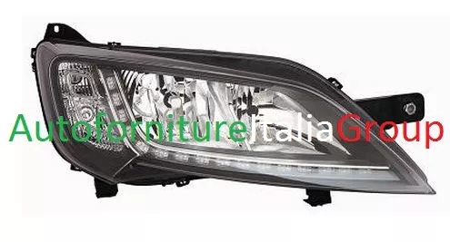 Faro Fanale Proiettore Anteriore Dx Led P/Nera H7-H7 Per Citroen Jumper 2014>