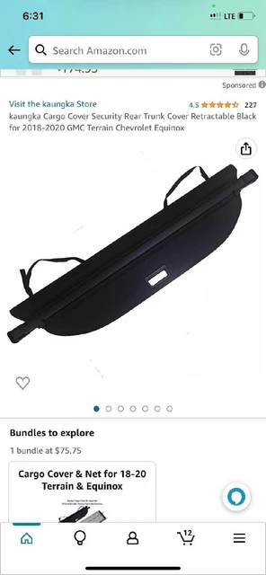 Retractable Cargo/Rear Trunk Cover For 2018-2020 Chevrolet Equinox/GMC Terrain