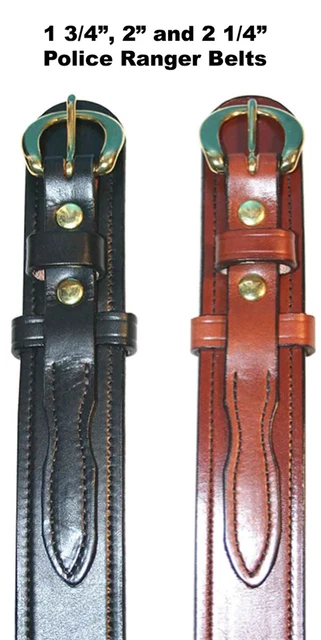 AMISH HANDMADE 2 " POLICE RANGER BELT BLK.-BRN BASKET WEAVE.-13oz ENGLISH BRIDLE