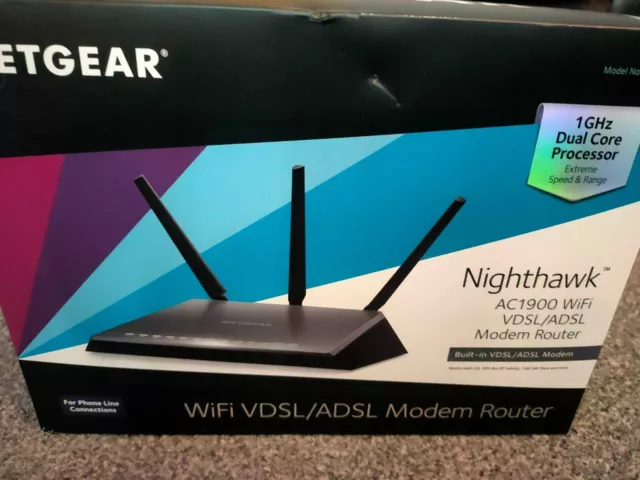 Modem router NETGEAR Nighthawk AC1900 WiFi VDSL/ADSL in scatola